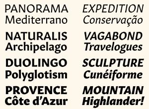 Gitan typeface display samples