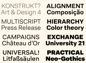 Neugro Latin typeface display samples